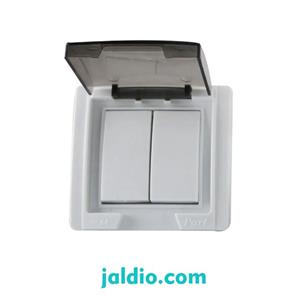 کلید دوپل دربدار توکار مدل بارانی آذین پارت الکتریک کد 7242