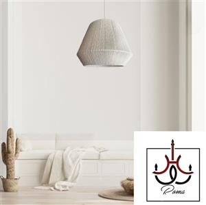 لوستر الماس رافیا مکرومه آویز بوهو استایل رنگ سفید