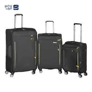 ست چمدان طرح کاترپیلار مدل CATB203B TRAVEL SENTRY SERIES مجموعه سه عددی به همراه کیف آرایشی و جا کفشی