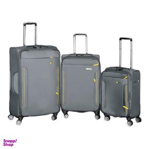 ست چمدان طرح کاترپیلار مدل CATB203B TRAVEL SENTRY SERIES مجموعه سه عددی به همراه کیف آرایشی و جا کفشی
