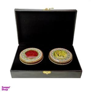 پک هدیه چرم زعفران و هل ستاره زعفرانیه مدل شبدیز