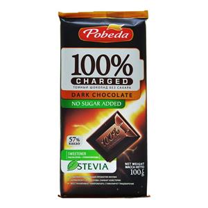 شکلات تلخ با استویا 100 گرم پوبدا – pobeda