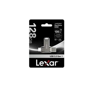 فلش مموری لکسار مدل Dual Drive D400 USB 3.1 Type-C ظرفیت 128 گیگابایت