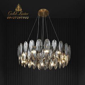 کریستال لوستر آریا کریستال مدل برگ بسته 5 عددی