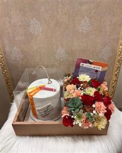 گل و کیک و عروسک بادکنک تبریک نوزاد پسر