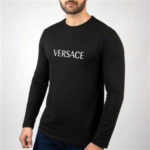 تیشرت آستین بلند مشکی طرح برند ورساچه Versace | استایل اسپرت | کد BR051
