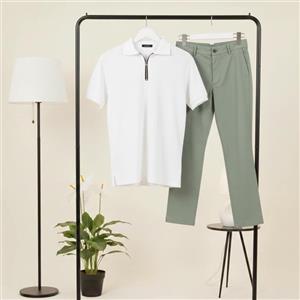 پکیج ست مردانه تیشرت نیم زیپ و شلوار مدل Omid