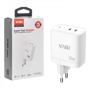 شارژر دیواری ۵۵ وات وابی (VABI) مدل H50 – شارژ سریع و هم‌زمان