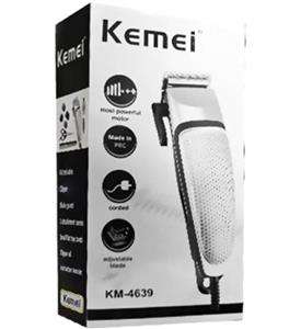 ماشین اصلاح موی برقی مدل KM-4639 نقره‌ای/مشکی برند kemei
