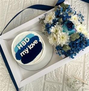 کادو تولد با گل تولد و کیک برای بچه 3 ساله