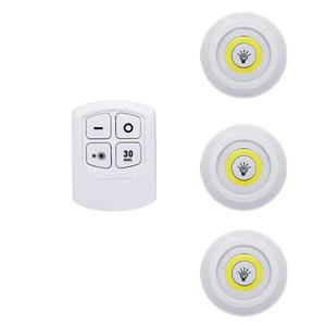چراغ زیر کابینتی (چراغ سقفی، چراغ مخفی) ریموت دار و باطری‌خور 3in1 مجموعه 3 عددی