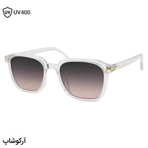 عینک آفتابی Tom Ford با فریم بی‌رنگ (شفاف)، مربعی شکل و لنز قهوه‌ای هایلایت مدل 2809