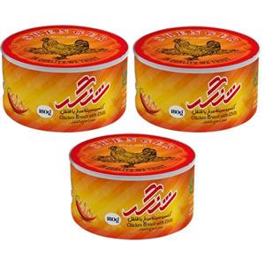کنسرو سینه مرغ در روغن شنگر  - 180 گرم بسته 3عددی