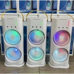 کولر مه پاش دو فن چرخش 180 درجه دارای کنترل  3 سرعته شارژی و برقی  