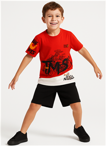 ست تی شرت و شلوارک پسرانه مدل TIMES