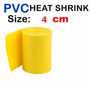 شیرینگ حرارتی PVC باتری عرض 4 سانت  طول یک متری 40 میکرون زرد