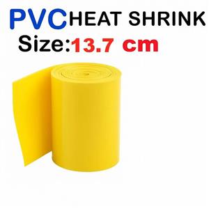 شیرینگ حرارتی PVC باتری عرض 13.7 سانت  طول یک متر زرد
