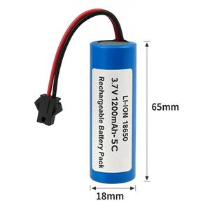 باتری آیون 18650 سرتخت  سوکت دار  3.7  ولتی 1500 میلی آمپر 5CSM Plug