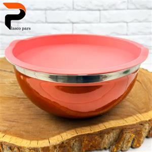 کاسه استیل رنگی درب رنگی سایز 5