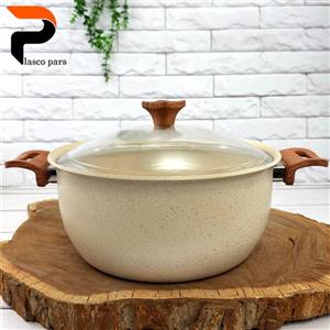 قابلمه 28 ونیز دسته چوبی درب پیرکس کرمی هاناتک