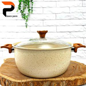 قابلمه 28 ونیز دسته چوبی درب پیرکس کاپوچینو هاناتک