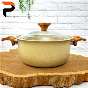 قابلمه 24 ونیز دسته چوبی درب پیرکس کاپوچینو هاناتک