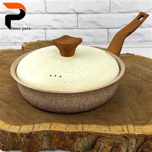 تابه 20 تکدسته دسته چوبی گرانیتی نسکافه ای کرم هاناتک