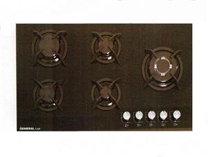 گاز صفحه ای 5 شعله شیشه ای فانتزی پلوپز کنار جنرال لوکس مدل GENERAL LUX B2