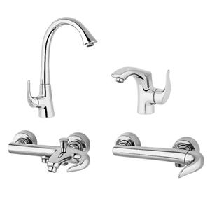 ست ۴ تکه شیرآلات مرجان خزر مدل آلبرو رنگ طلایی