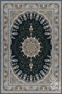 فرش قیطران 1500 شانه کلکسیون سوفیا طرح ناژین زمینه سورمه ای (برجسته)