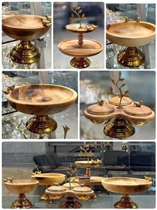 سرویس پذیرایی ۵ تکه ظروف چوبی مدل گنجشک