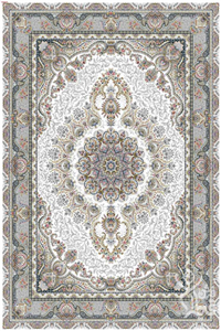 فرش قیطران 1500 شانه کلکسیون سوفیا طرح پارنا زمینه سورمه ای (برجسته)