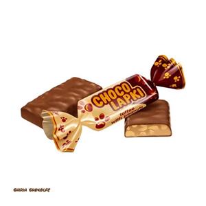 تافی با مغز بادام زمینی و روکش شکلات چوکولاپکی روشن ROSHEN CHOCO LAPKI پک 250 گرمی