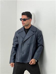 کاپشن مردانه چرم دبل برست mc