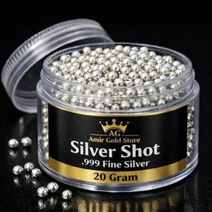 ساچمه نقره آبشده 20 گرمی عیار 999 آبشده 