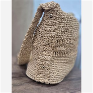 کیف دوشی دست دوز زنانه مدل رافیا رنگین کمان
