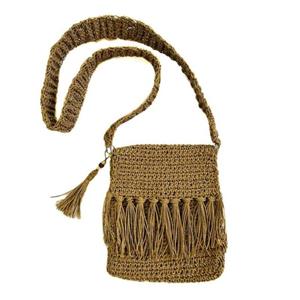 کیف دوشی دست دوز زنانه مدل رافیا رنگین کمان