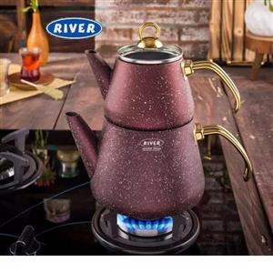 کتری و قوری گرانیتی ریور RIVER کد 5824 زرشکی با ارسال رایگان 