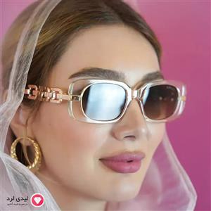 عینک افتابی زنانه دسته فلزی طرح گوچی قهوه ای کد202
