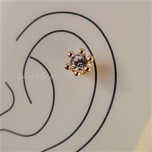 پیرسینگ گوش نقره زنانه | نگین سفید برلیان کات | برند IAm