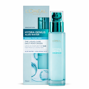 آبرسان 72 ساعته لورآل Hydra Genius Aloe Water مناسب پوست نرمال تا خشک