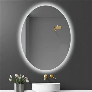 آینه سرویس بهداشتی آزالیا مدل بکلایت بیضی کد T4560 سایز 60*45 سانتی متر