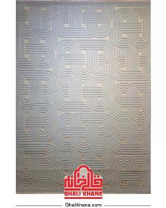فرش ماشینی 420 شانه زمینه کرم حاشیه کرم مدل پینترستی و مراکشی کد 5104