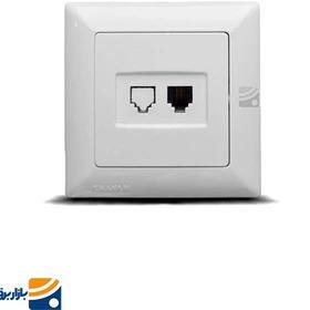 پریز تلفن خیام الکتریک مدل خیام تک پورت بژ