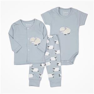 ست سه تکه لباس نوزادی مدل بره طوسی برند سپیدپوش