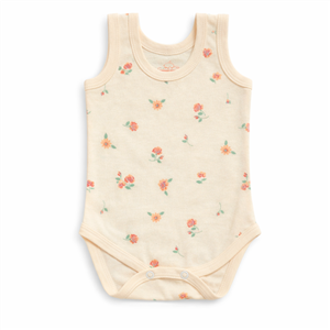 بادی زیر دکمه دار نوزادی طرح گل رنگ گلبهی سایز 1 و 2 و 3