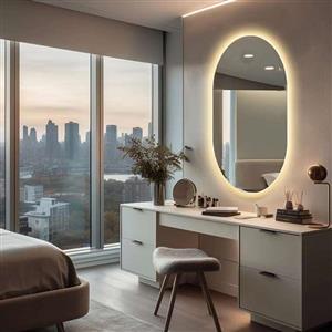  آینه دکوراتیو آزالیا مدل بک لایت نوردار کپسولی FBC5080 سایز 50*80 سانتی متر