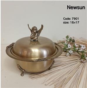 شکلات خوری و قندان هندی تمام برنج نیوسان مدل فرشته کد 7901