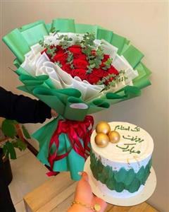 کیک تولد و باکس گل تبریک تولد خواهر بزرگتر