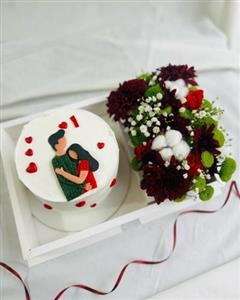 کیک تولد و باکس گل تبریک تولد مربی باشگاه